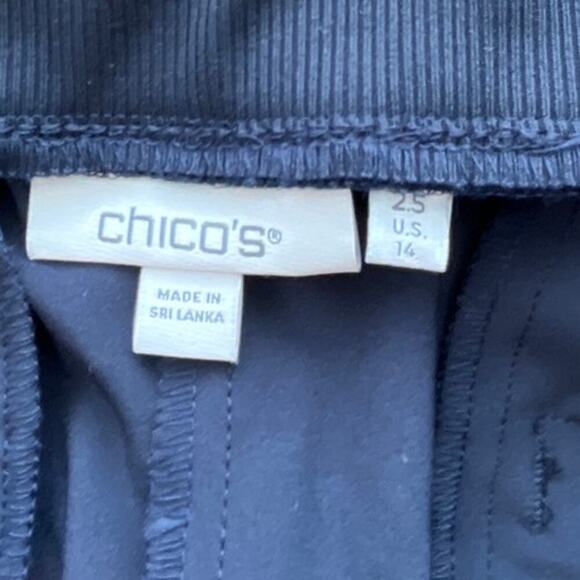 Chico's Womens Navy Blue 2.5 U.S. 14 Pockets Elastic Waist Pull On Casual Pants - Picture 3 of 7